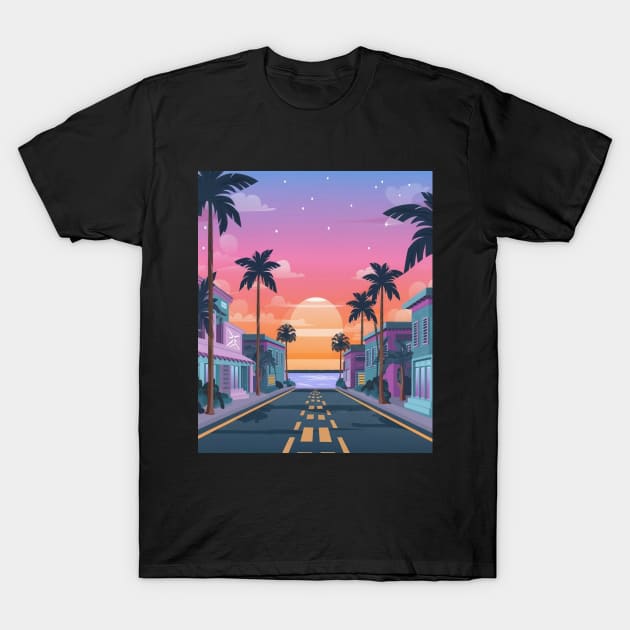 Neon Sunset T-Shirt by AnimeVision